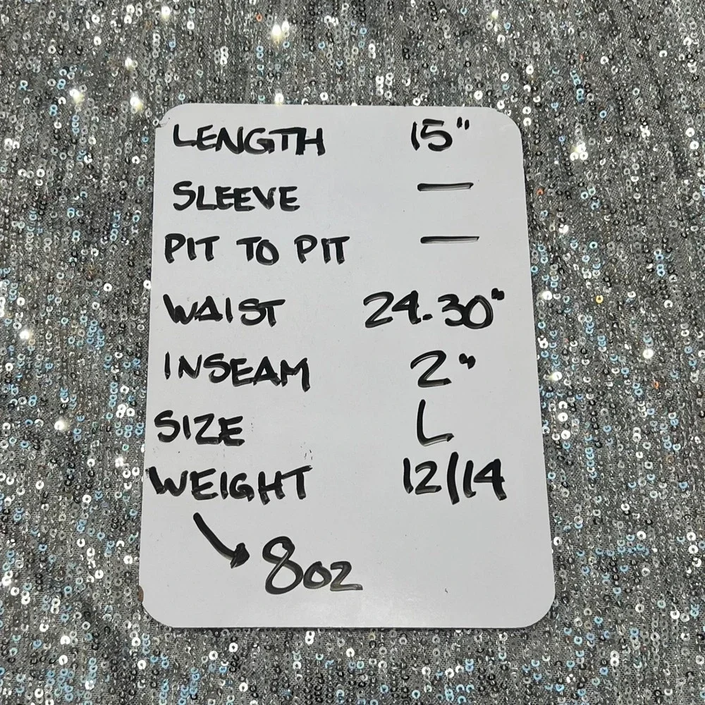 Justice Girls Sequins Skirt Skort Silver Sparkle Elastic Waist Kids Size L 12/14